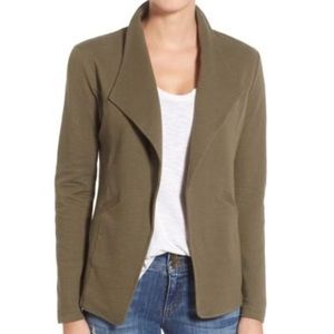 CASLON Cotton Knit Open Front Blazer